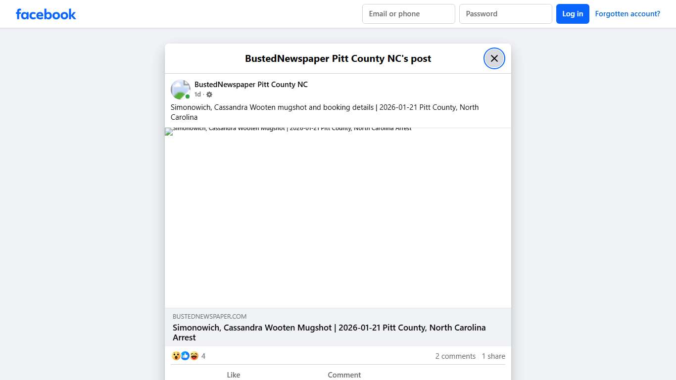 Simonowich, Cassandra... - BustedNewspaper Pitt County NC Facebook