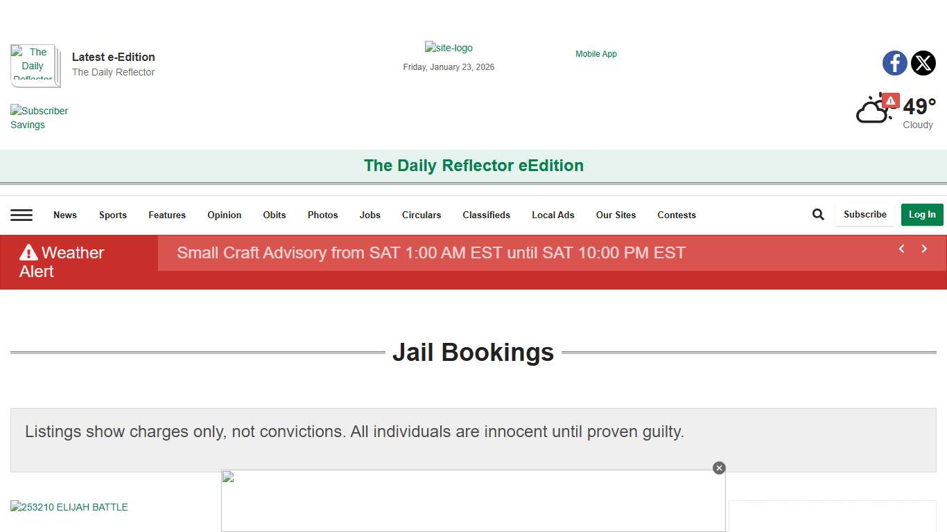 Jail Bookings reflector.com